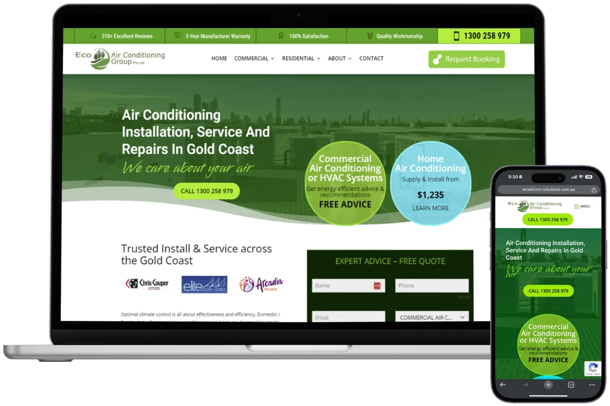 Eco Airconditioning Website After