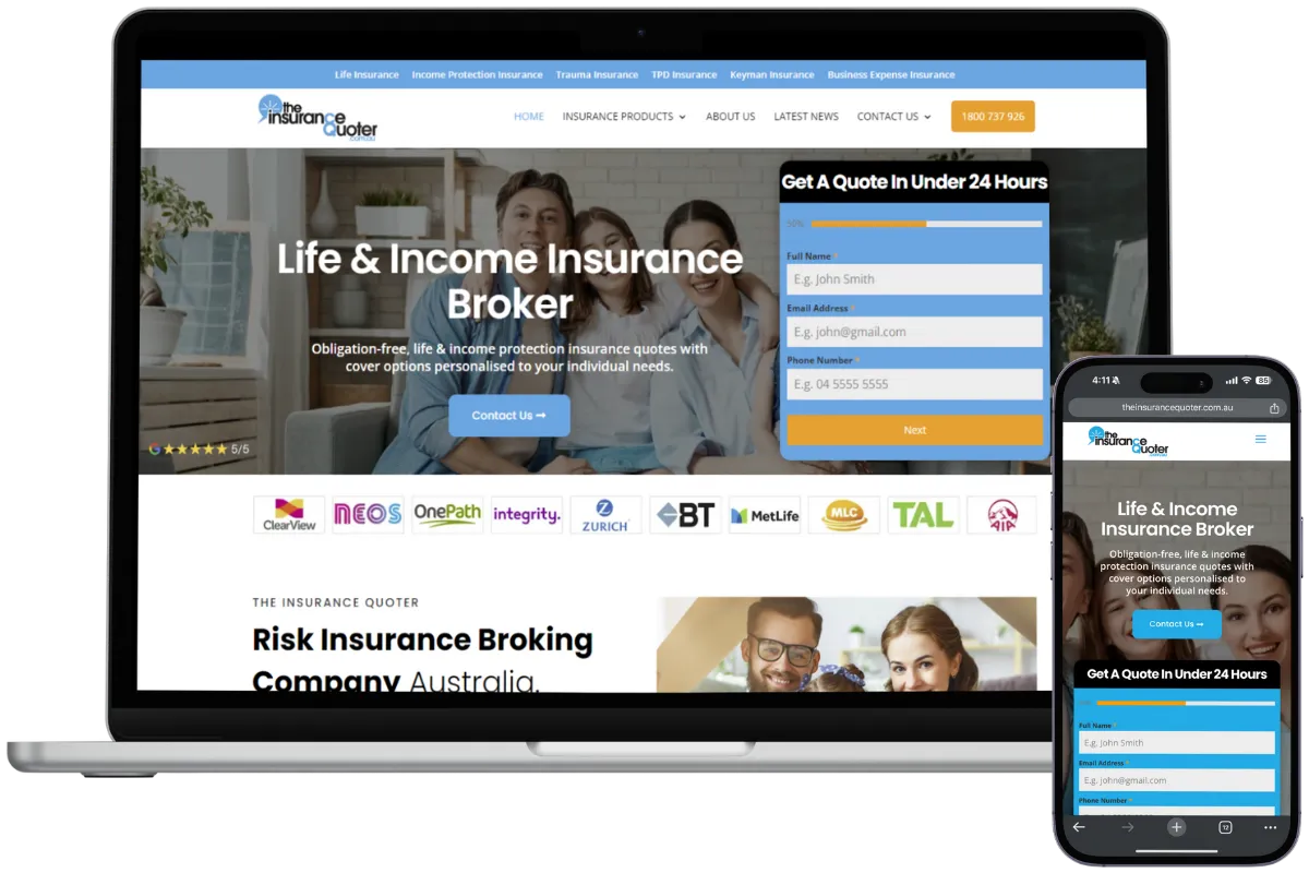 The Insurance Quoter Website AFTER